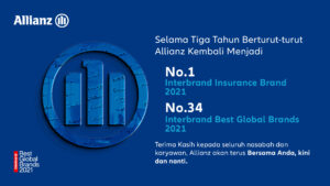 Allianz Kembali Dinobatkan Sebagai ‘Best Insurance Brand’ Dunia Dalam Interbrand’s Best Global Brands Rangking 2021