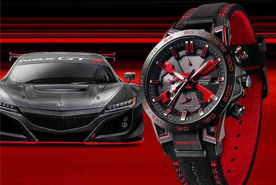 Casio Luncurkan Jam Tangan EDIFICE Menggunakan Cat Asli Logo Honda Berwarna Merah